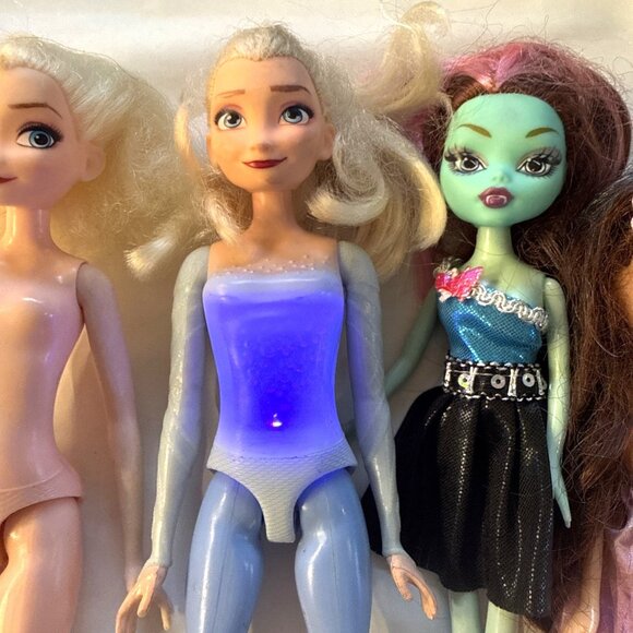 5 Lot Dolls Monster High Venus Green Elsa Light Up Enchantimals Moxie Girls - Picture 11 of 16